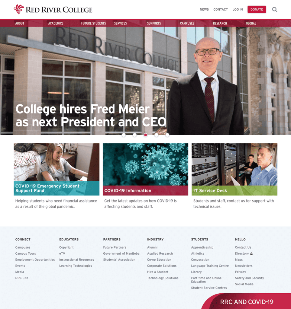 Red River College website