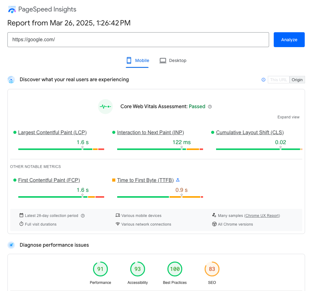 Google PageSpeed Insights