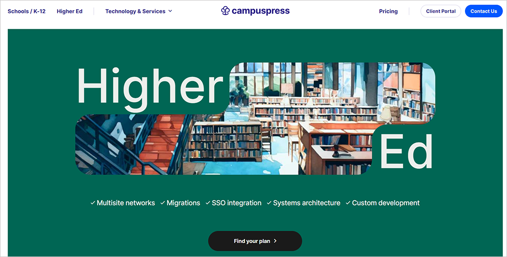 CampusPress - HigherEd splash page